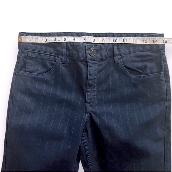 SANDRO Paris Pinstripe Denim 5 Pocket Jeans Dark Blue Size 40 FR Size 8 US - Picture 12 of 15